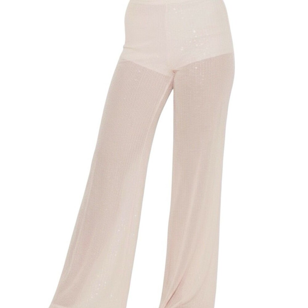 Wide Leg Pink Holiday Sequin Pants ~ Wild Fable ~ Size: L ~ NWT - Picture 2 of 6